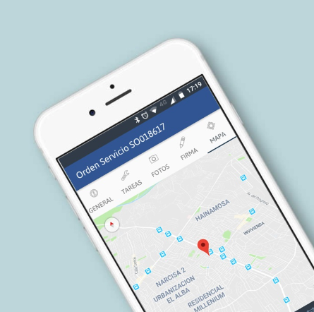 Aplicación móvil del cliente para consultar sus ordenes de servicio